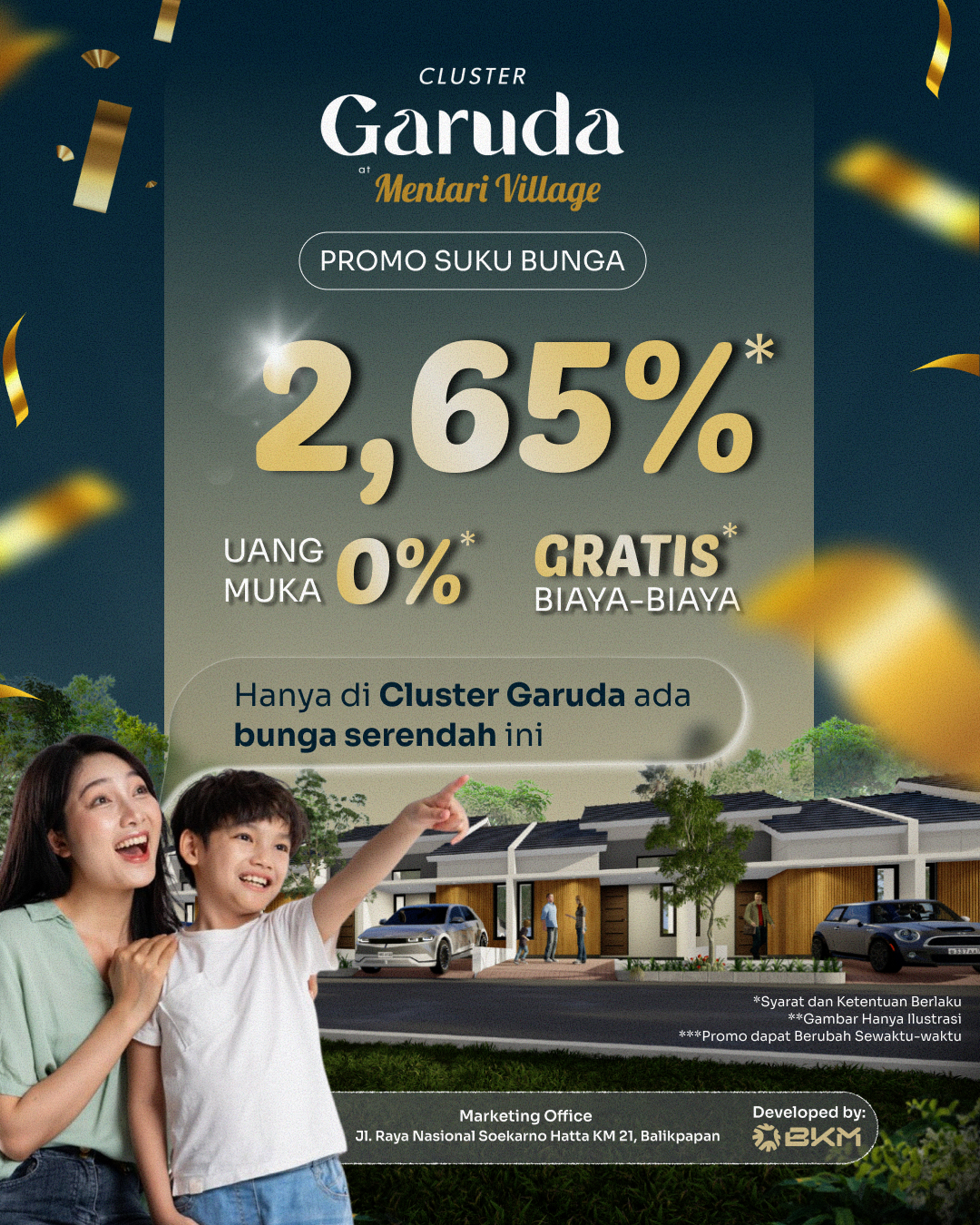 Cluster Garuda Tawarkan Suku Bunga Rendah 2,65% dengan DP 0% di Mentari Village